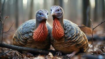 foto de conmovedor dos pavos con un énfasis en expresión de amor. generativo ai