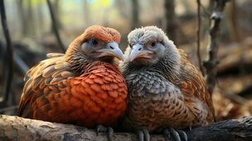 photo of heart-melting two Turkeys with an emphasis on expression of love. Generative AI