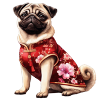 Cute pets in festive costumes, AI Generated png