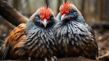 photo of heart-melting two Turkeys with an emphasis on expression of love. Generative AI