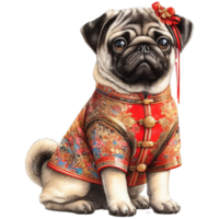 Cute pets in festive costumes, AI Generated png