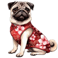 Cute pets in festive costumes, AI Generated png