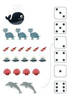 Worksheet for teaching numeracy and  mathematics for kids. vector