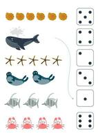 Worksheet for teaching numeracy and  mathematics for kids. vector