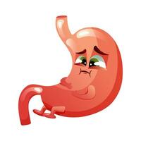 enfermo humano estómago dibujos animados personaje vector