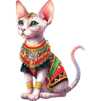 Cute pets in festive costumes, AI Generated png