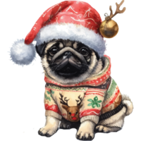 Cute pets in festive costumes, AI Generated png