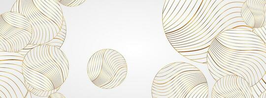 White abstract background with golden wavy pattern vector