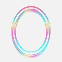 Holographic ellipse frame geometric abstract tech background vector