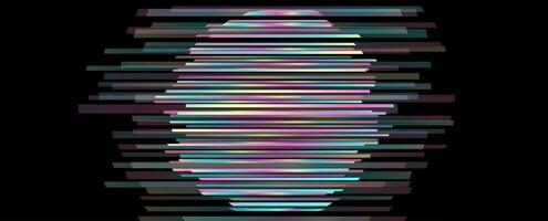 Holographic stripes geometric retro glitch abstract background vector