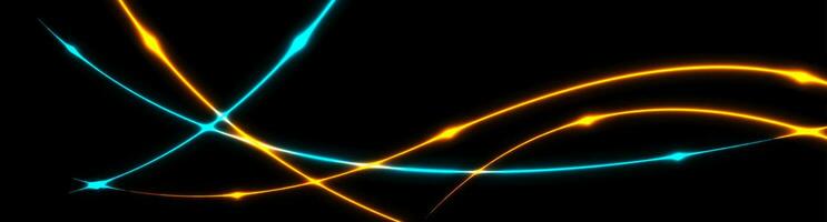 Neon wavy lines abstract glowing background vector