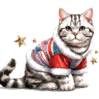 Cute pets in festive costumes, AI Generated png