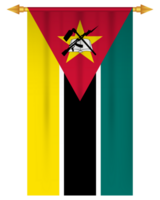 moçambique flagga vertikal vimpel isolerat png