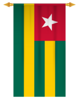 Togo flagga vertikal vimpel isolerat png