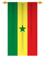 senegal flagga vertikal vimpel isolerat png