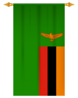 Zambia flag vertical pennant isolated png