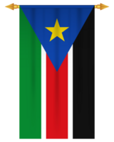 South Sudan flag vertical pennant isolated png