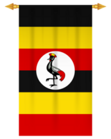 Uganda flag vertical pennant isolated png