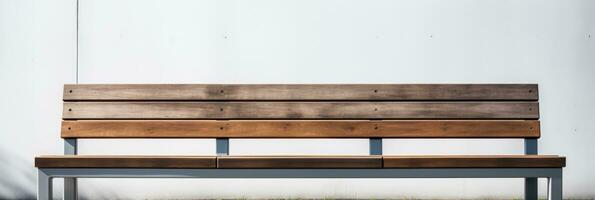 Sleek outdoor bench emphasizing minimalism isolated on a white background photo