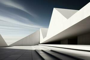 Abstract geometric lines shaping a modernistic minimalist architectural landscape photo