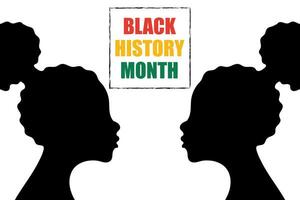 mano dibujar afro hembra peinado silueta. negro historia mes. africano americano historia. vector