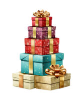 illustration of  gift box with ribbon to celebrate christmas ai generative png