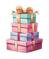 illustration of  gift box with ribbon to celebrate christmas ai generative png