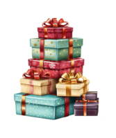 illustration of  gift box with ribbon to celebrate christmas ai generative png