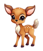 cute deer cartoon ai generative png