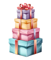 illustration of  gift box with ribbon to celebrate christmas ai generative png