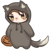 cute boy in costume Halloween png