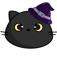 Cute head black cat png