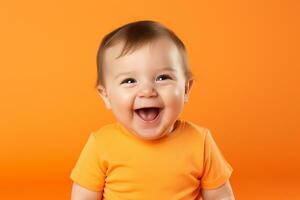 ai generado estudio retrato de linda pequeño bebé niño de diferente nacionalidades en diferente colores antecedentes foto