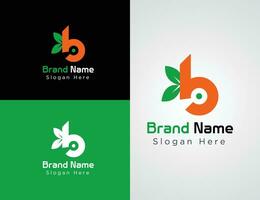 Eco friendly Letter b logo design set vector