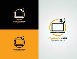 Freelancing or it related minimal logo set vector