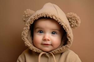 ai generado estudio retrato de linda pequeño bebé niño de diferente nacionalidades en diferente colores antecedentes foto