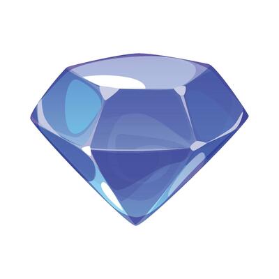 Vector game jewelry gem. raspberry fantasy brilliant, hexagonal piece of rock, cartoon vector illustration