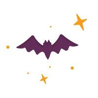 Vector halloween card with bats flying