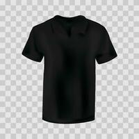 vector realista Bosquejo de masculino negro polo camisa