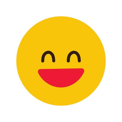 Vector happy emoji on white background
