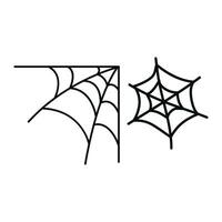 Vector hand drawn collection of halloween cobwebs