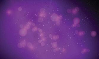 Vector blurred bokeh light on dark purple background. abstract glitter defocused blinking stars and sparks