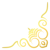 goud wijnoogst barok hoek ornament retro patroon antiek stijl acanthus. decoratief ontwerp filigraan kalligrafie. u kan gebruik voor bruiloft decoratie van groet kaart en laser snijden. png