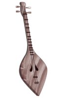 A plucked musical instrument made of pin wood. Local instrument. Northern Thailand. watercolor painting.Thai musical instruments. Lanna ancient sing-song png