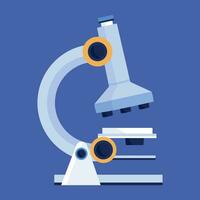 Vector microscope illustration on blue background