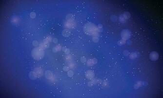 Vector blurred bokeh light on dark blue background. abstract glitter defocused blinking stars and sparks