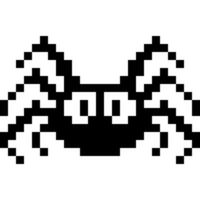 Spider cartoon icon in pixel style vector