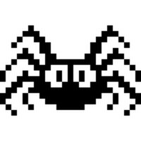 Spider cartoon icon in pixel style vector