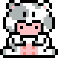 Cow cartoon icon in pixel style vector