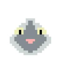 Cat cartoon icon in pixel style vector